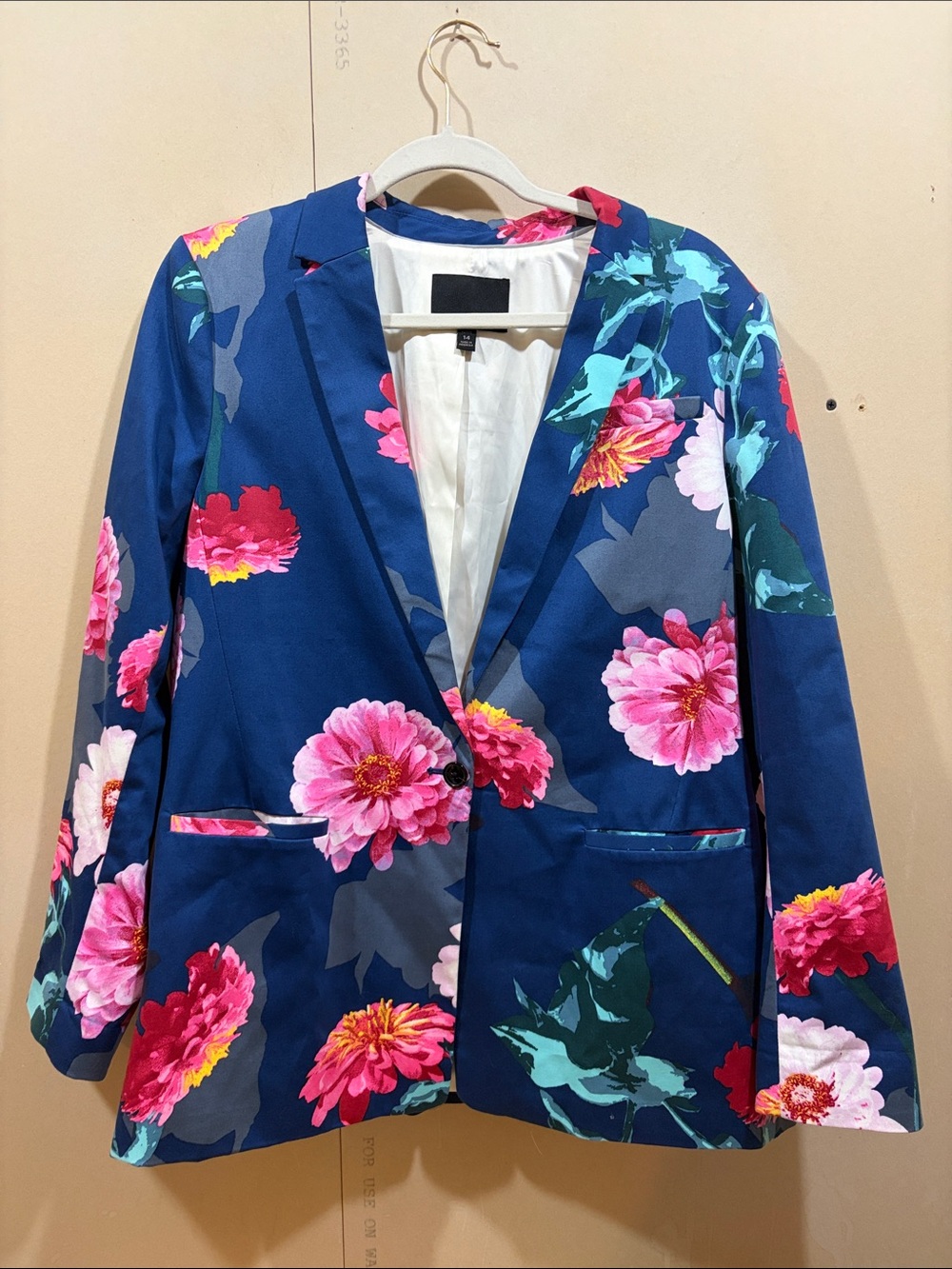 Banana Republic Navy Floral Blazer Size 14